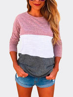 Wholesale Patch Color Round Neck Long Sleeves T-Shirt