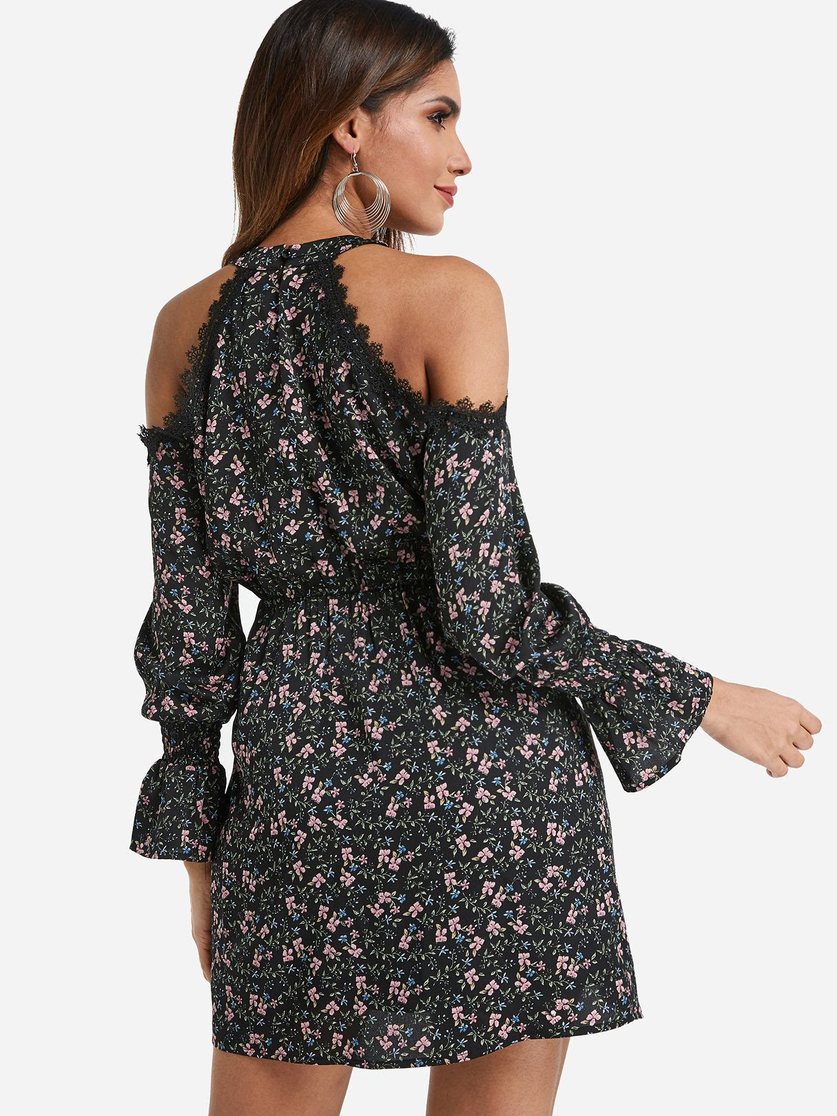 NEW FEELING Womens Black Floral Dresses