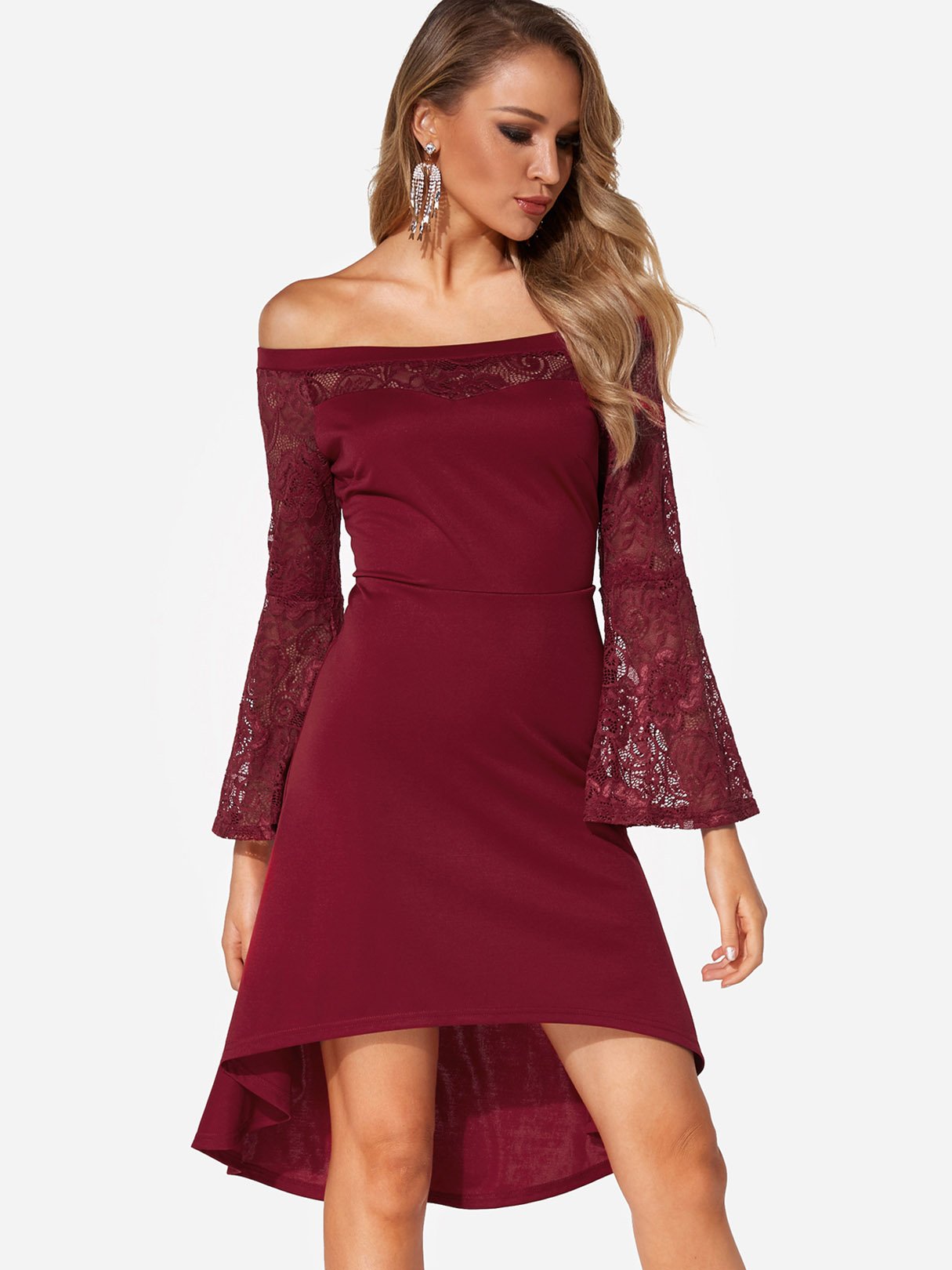 OEM Ladies Burgundy Sexy Dresses