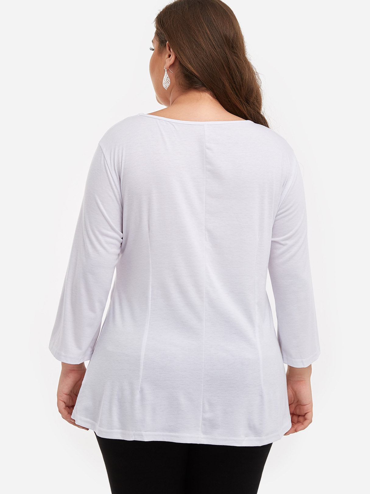 NEW FEELING Womens White Plus Size Tops