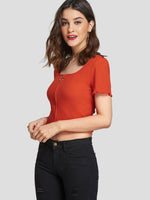OEM Ladies Orange Crop Top