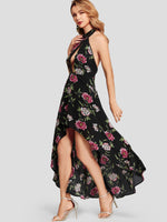 OEM ODM Womens Black Floral Dresses