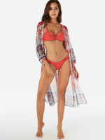 Wholesale Long Sleeve Floral Print Beach Cover Ups
