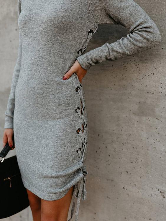OEM Ladies Grey Midi Dresses