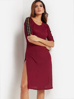 OEM Ladies Burgundy Sexy Dresses
