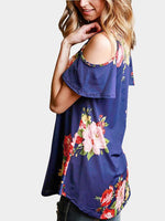 NEW FEELING Womens Blue Blouses