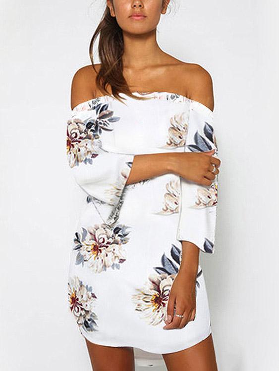 OEM Ladies White Floral Dresses