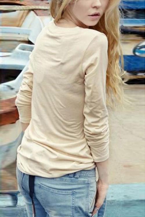 NEW FEELING Womens Apricot T-Shirts