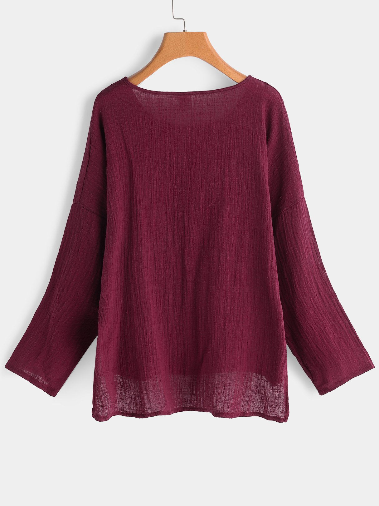 NEW FEELING Womens Burgundy Plus Size Tops