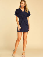 NEW FEELING Womens Navy V-Neck Dresses