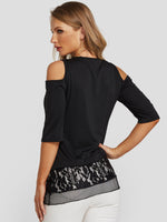 NEW FEELING Womens Black T-Shirts