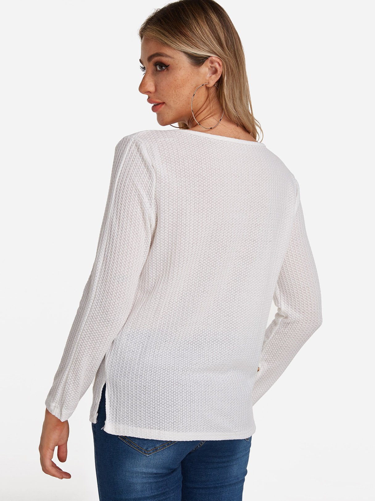 NEW FEELING Womens White T-Shirts