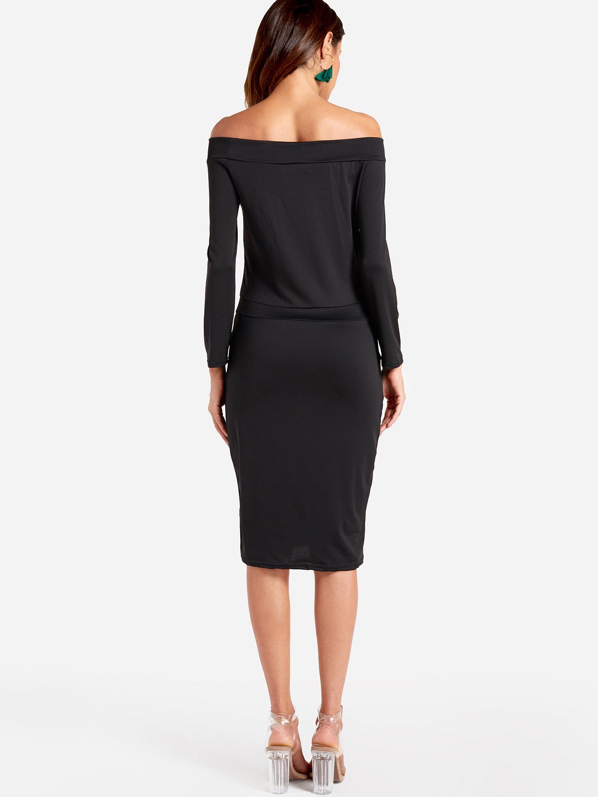 Custom Black And Green Floral Dress