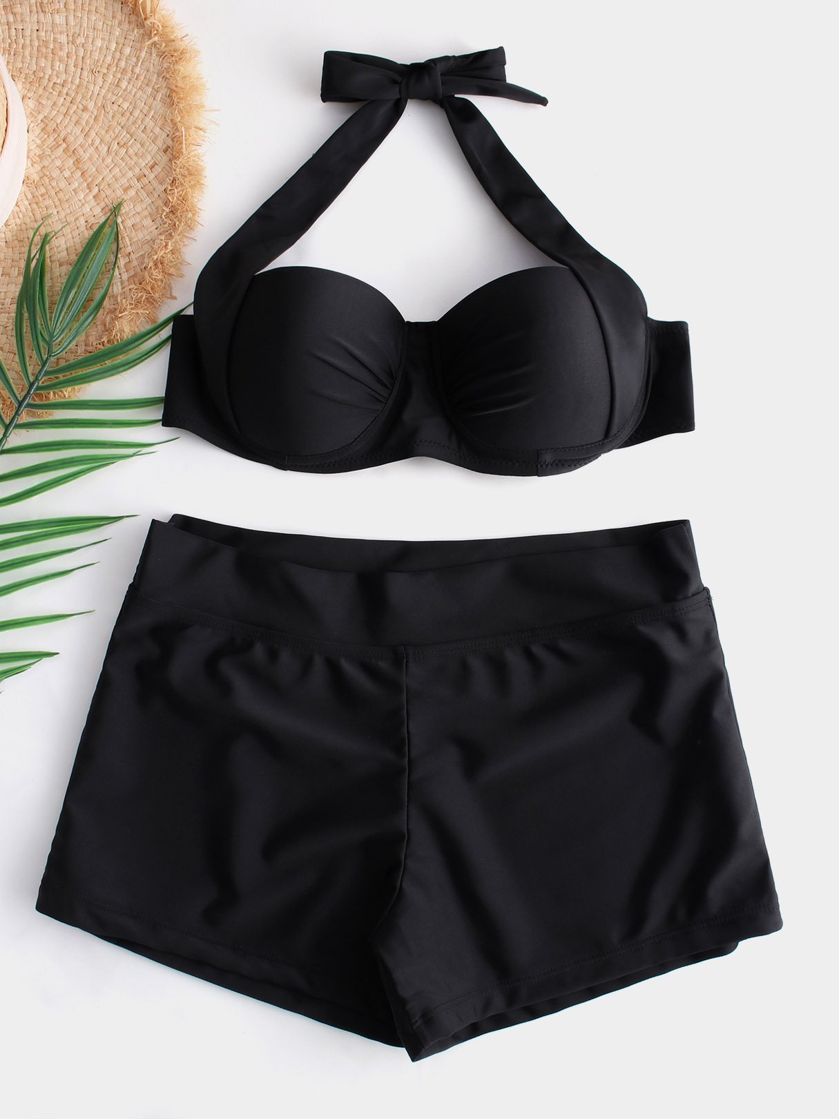 Wholesale Halter Backless Self-Tie Sleeveless Bikini Set