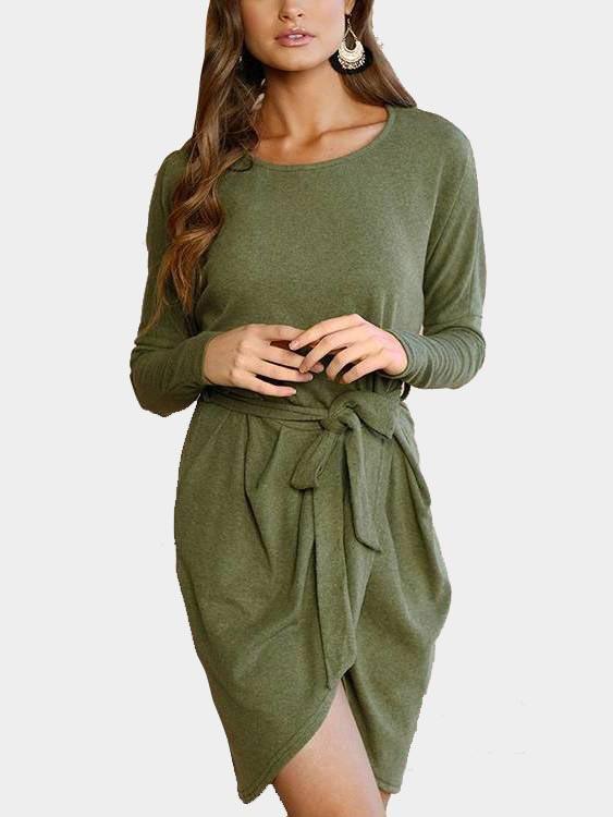 OEM ODM Womens Army Green Mini Dresses