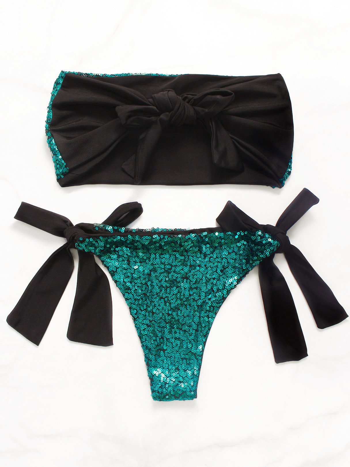 NEW FEELING Womens Green Bikinis