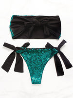 NEW FEELING Womens Green Bikinis