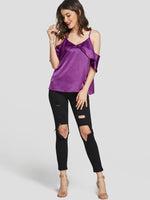 NEW FEELING Womens Purple T-Shirts