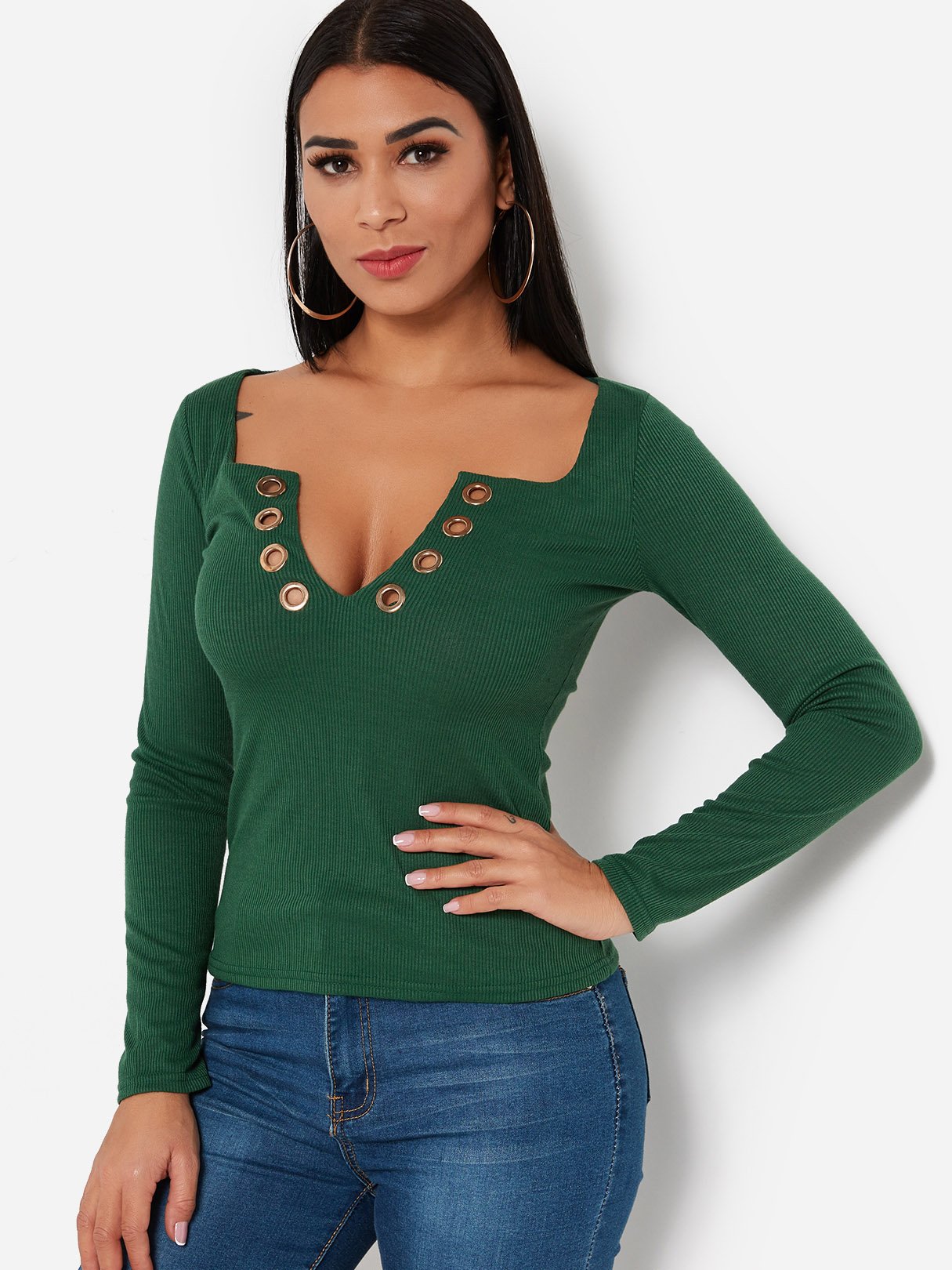 OEM Ladies Green T-Shirts