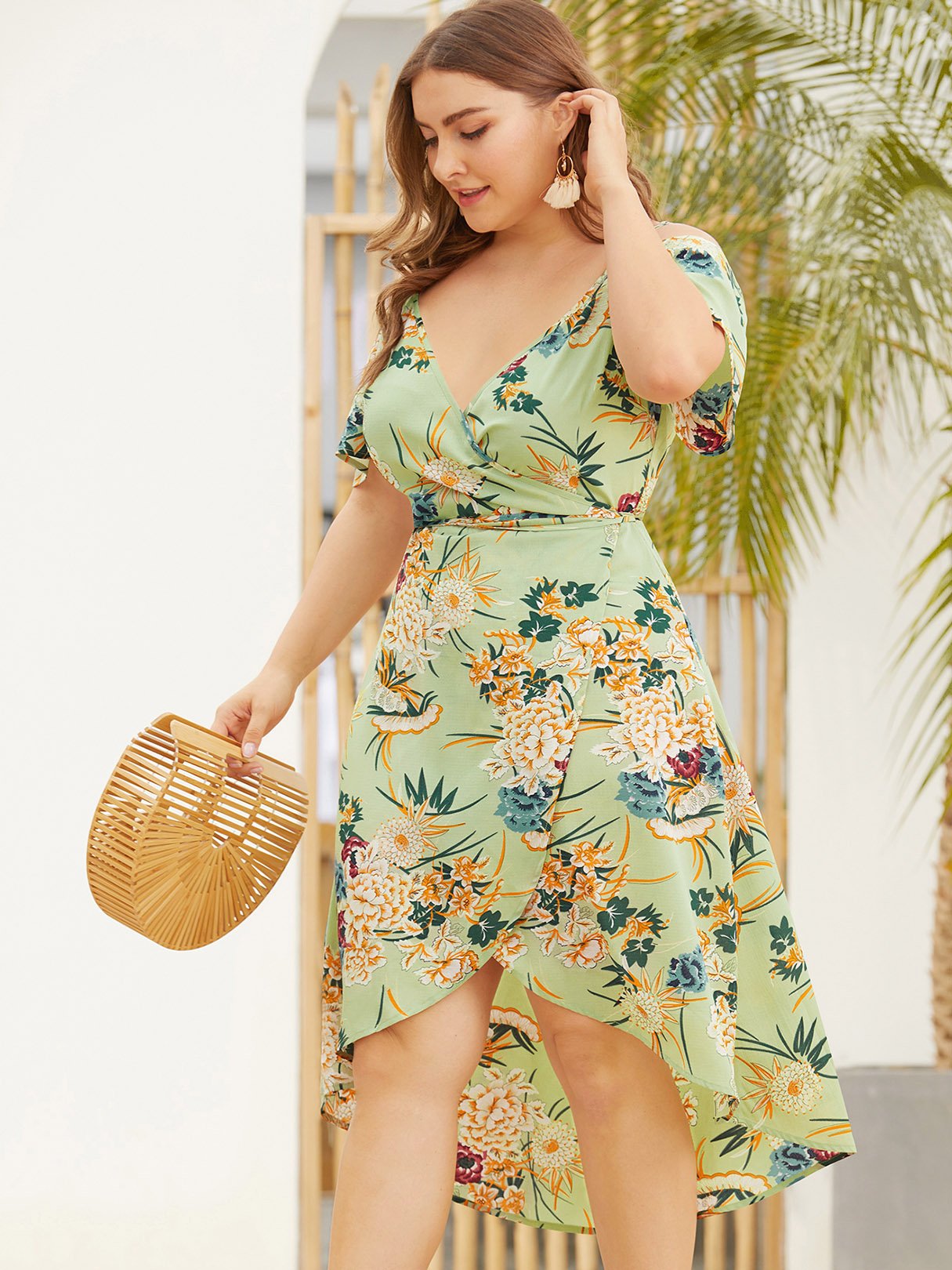 OEM Ladies Green Plus Size Dresses