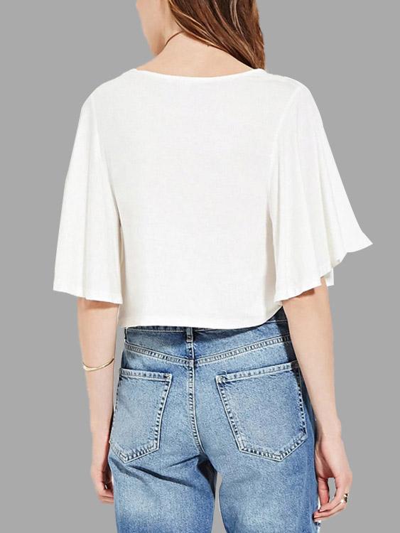 NEW FEELING Womens White Blouses