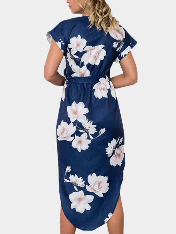 NEW FEELING Womens Navy Floral Dresses