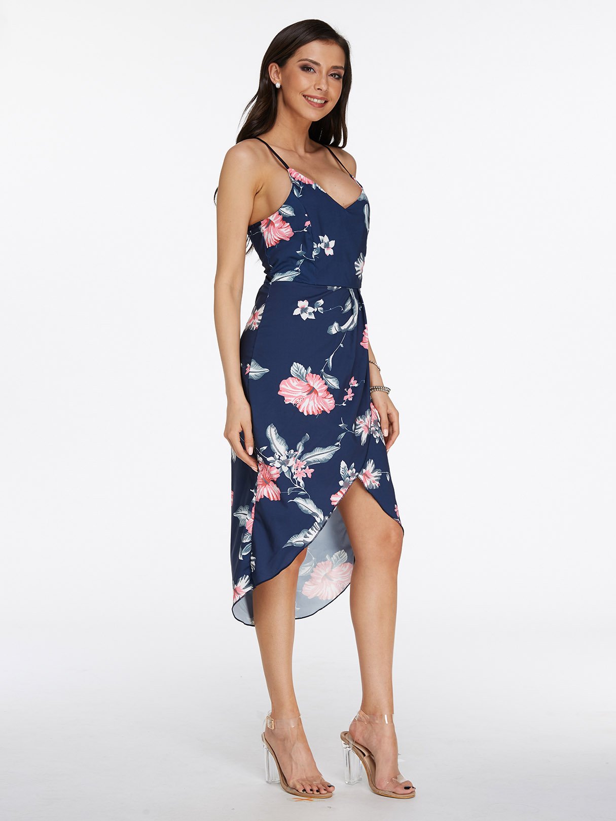 OEM Ladies Navy Floral Dresses