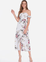 OEM Ladies White Floral Dresses