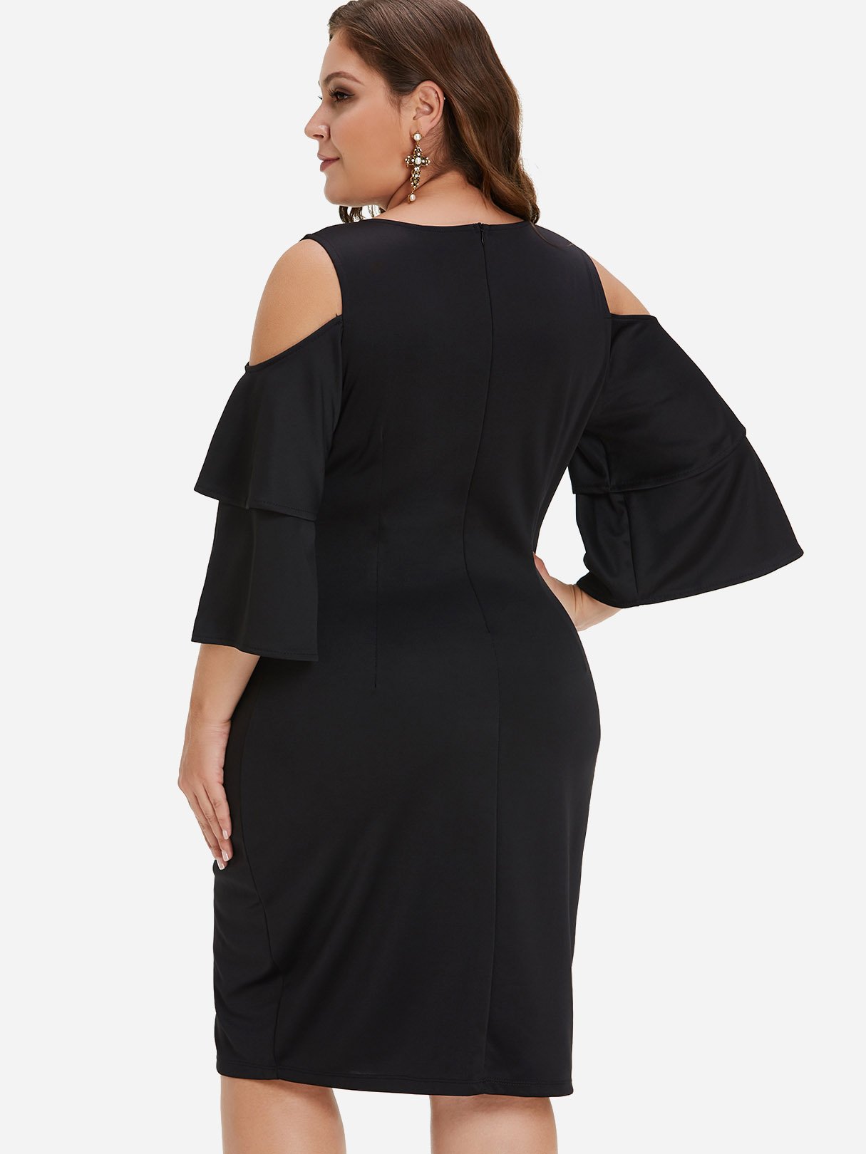 NEW FEELING Womens Black Plus Size Dresses