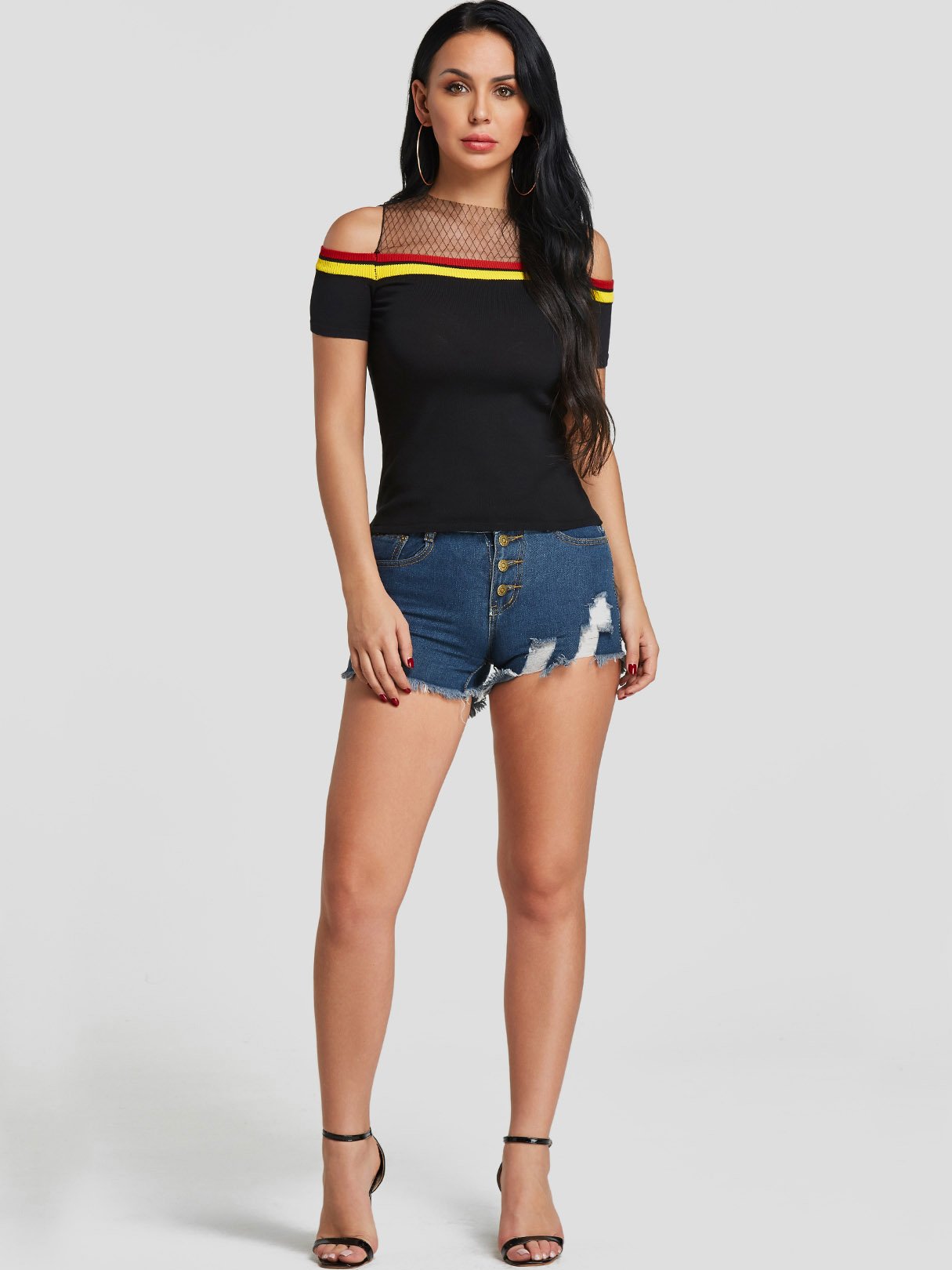 NEW FEELING Womens Black T-Shirts