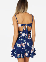 NEW FEELING Womens Blue Floral Dresses