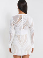NEW FEELING Womens White V-Neck Dresses