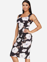 OEM Ladies Black Floral Dresses