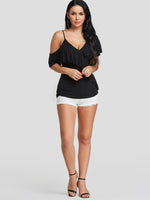 NEW FEELING Womens Black Blouses