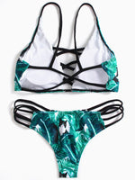 NEW FEELING Womens Green Bikinis