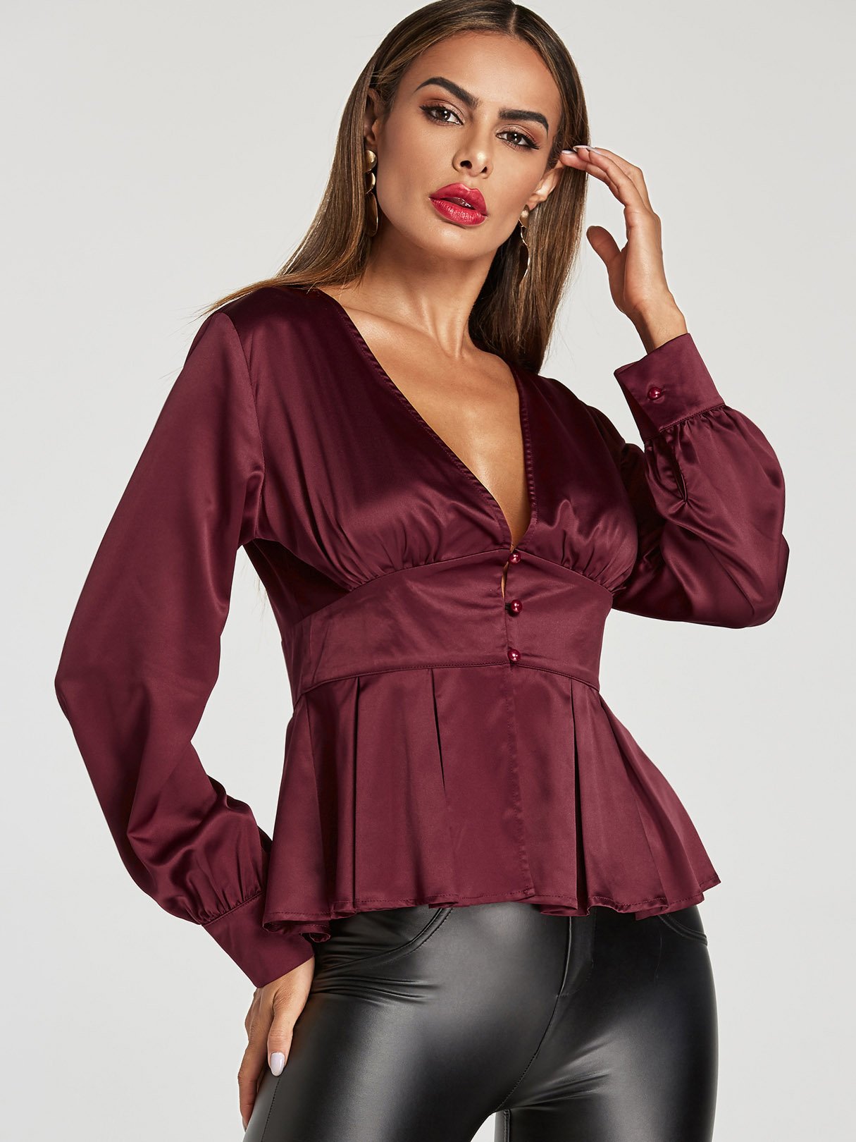 ODM Ladies Long Sleeve Blouses