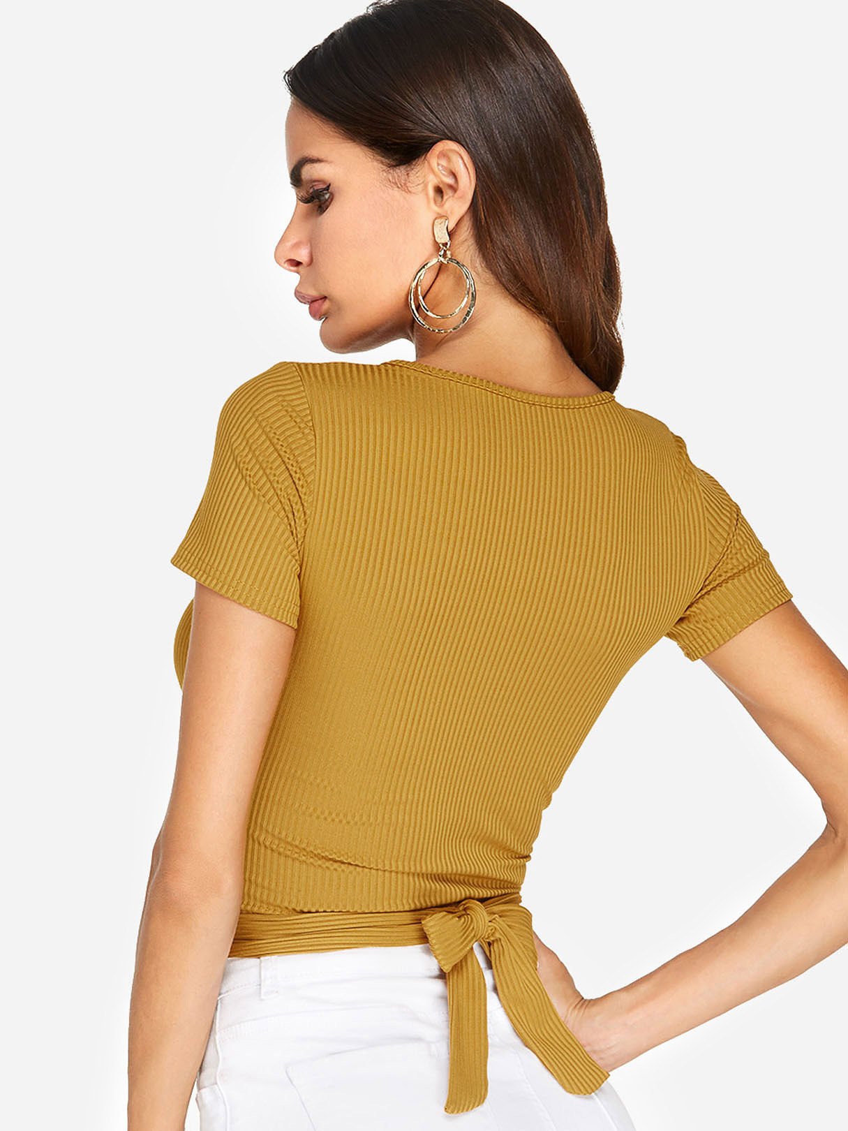 NEW FEELING Womens Yellow T-Shirts