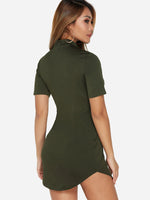 OEM ODM Womens Army Green Mini Dresses