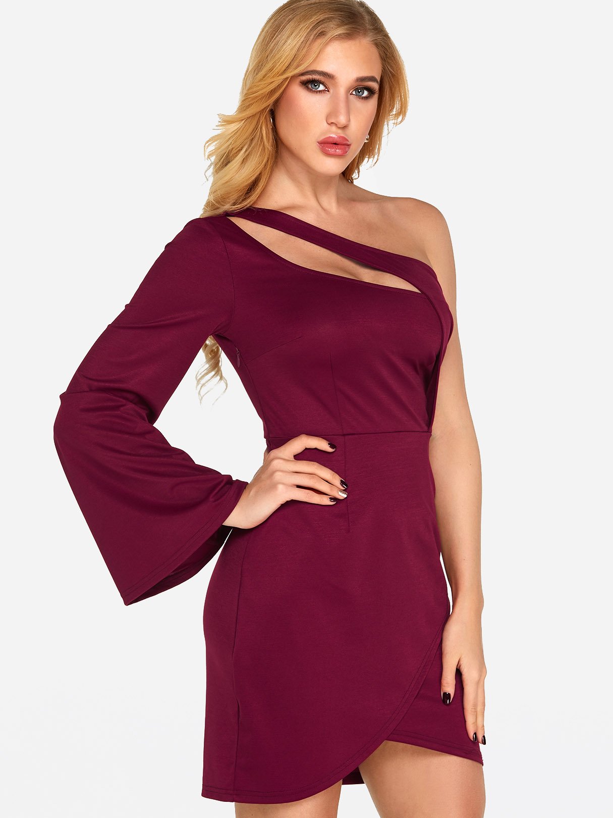 OEM Ladies Burgundy Sexy Dresses
