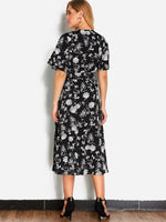NEW FEELING Womens Black Floral Dresses