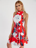 OEM Ladies Red Floral Dresses