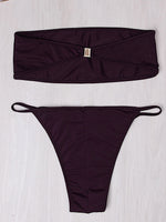 NEW FEELING Womens Burgundy Bikinis