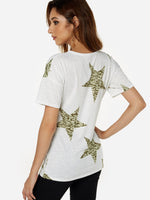 NEW FEELING Womens Army Green T-Shirts