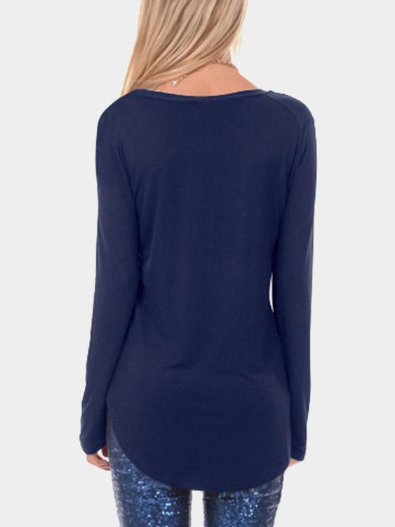 NEW FEELING Womens Blue T-Shirts