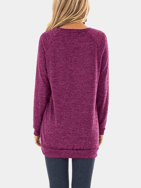 NEW FEELING Womens Burgundy T-Shirts
