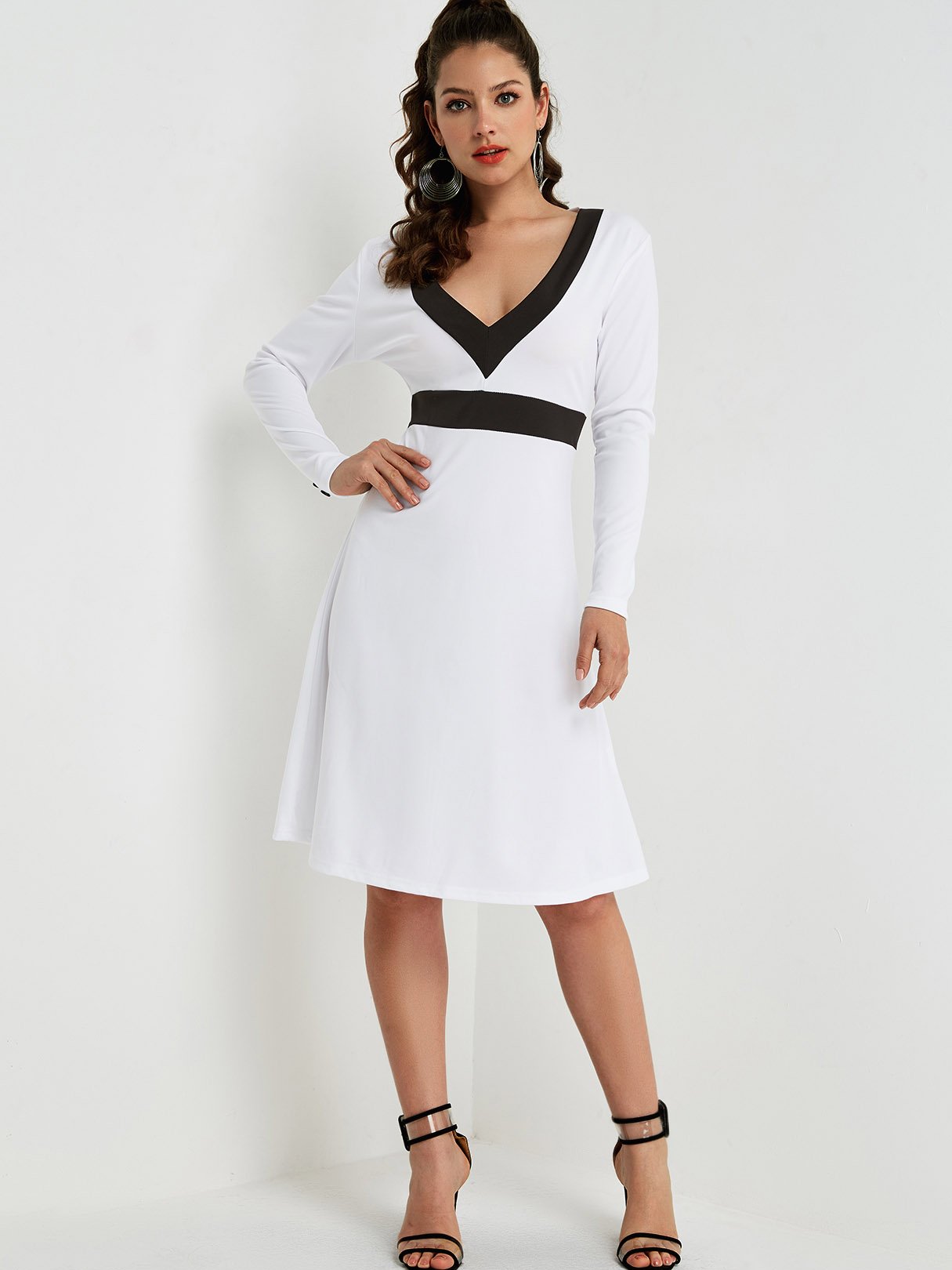 OEM Ladies White Midi Dresses