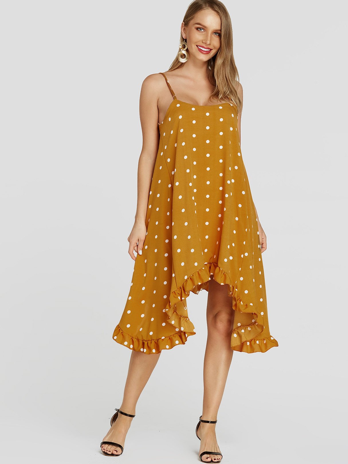 NEW FEELING Womens Yellow Casual Dresses