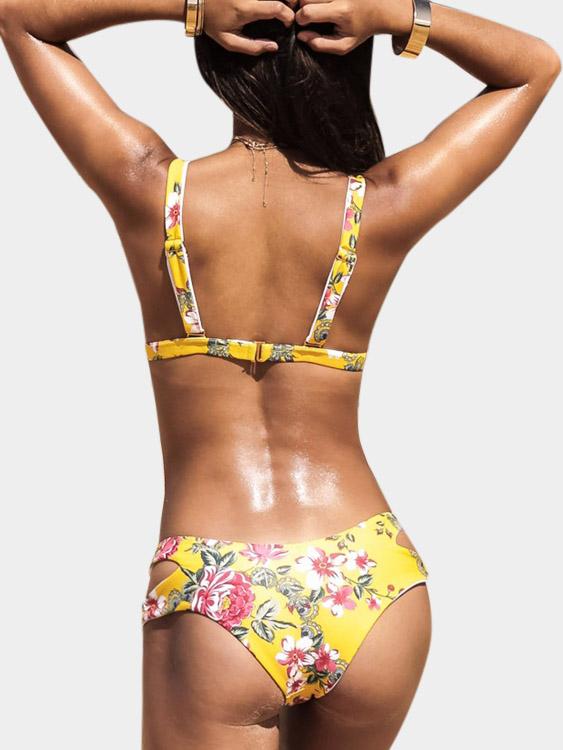 NEW FEELING Womens Yellow One-Pieces