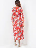 NEW FEELING Womens Red Floral Dresses