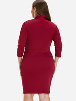 NEW FEELING Womens Burgundy Plus Size Dresses